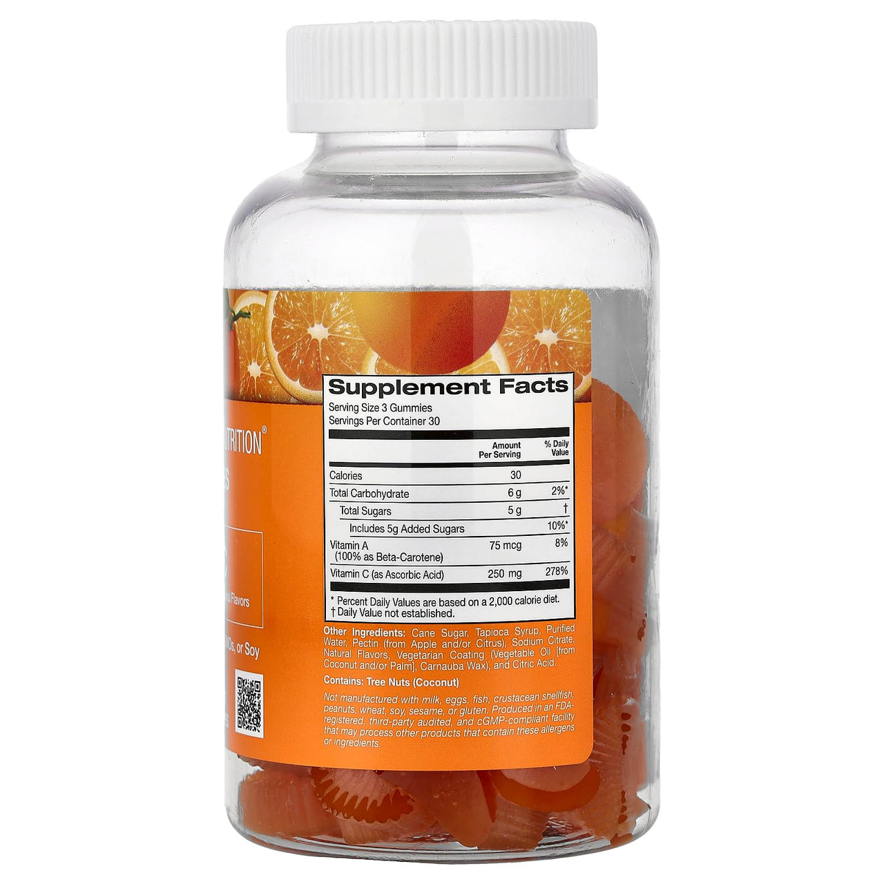 California Gold Nutrition Vitamin C Gummies with Vitamin A from 100% Beta-Carotene, 90 Vegetarian Gummies