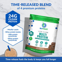 Thumbnail for BioTrust Low Carb Protein Powder - Delicious Whey & Casein Blend from Grass-Fed Hormone Free Cows - Non GMO, Gluten Free (Chocolate)