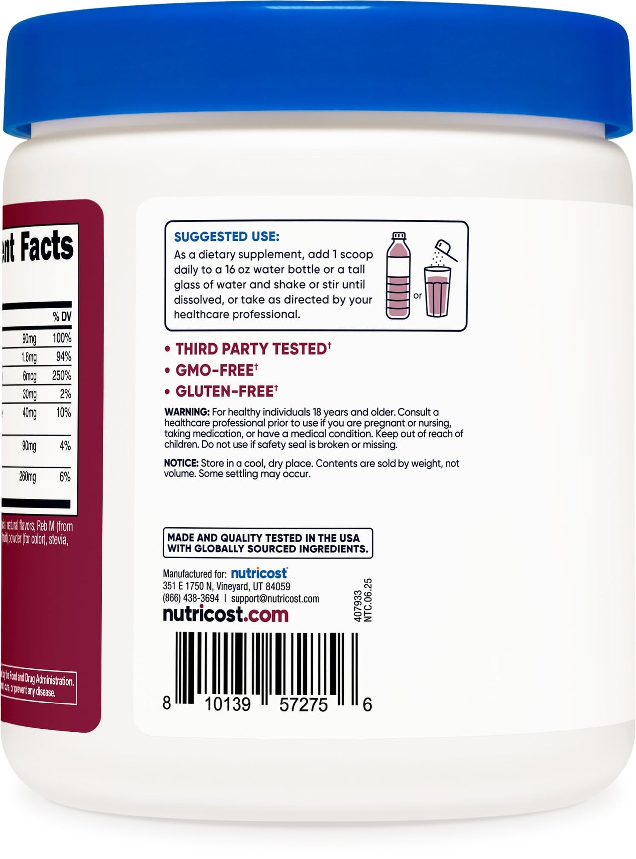 Nutricost Electrolyte Complex Powder (120 Servings, Grape) - Hydration Supplement Drink Mix with Vitamins and Minerals