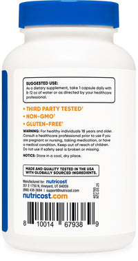 Thumbnail for Nutricost L-Tryptophan 500mg, 120 Capsules - with BioPerine, Gluten Free, Non-GMO