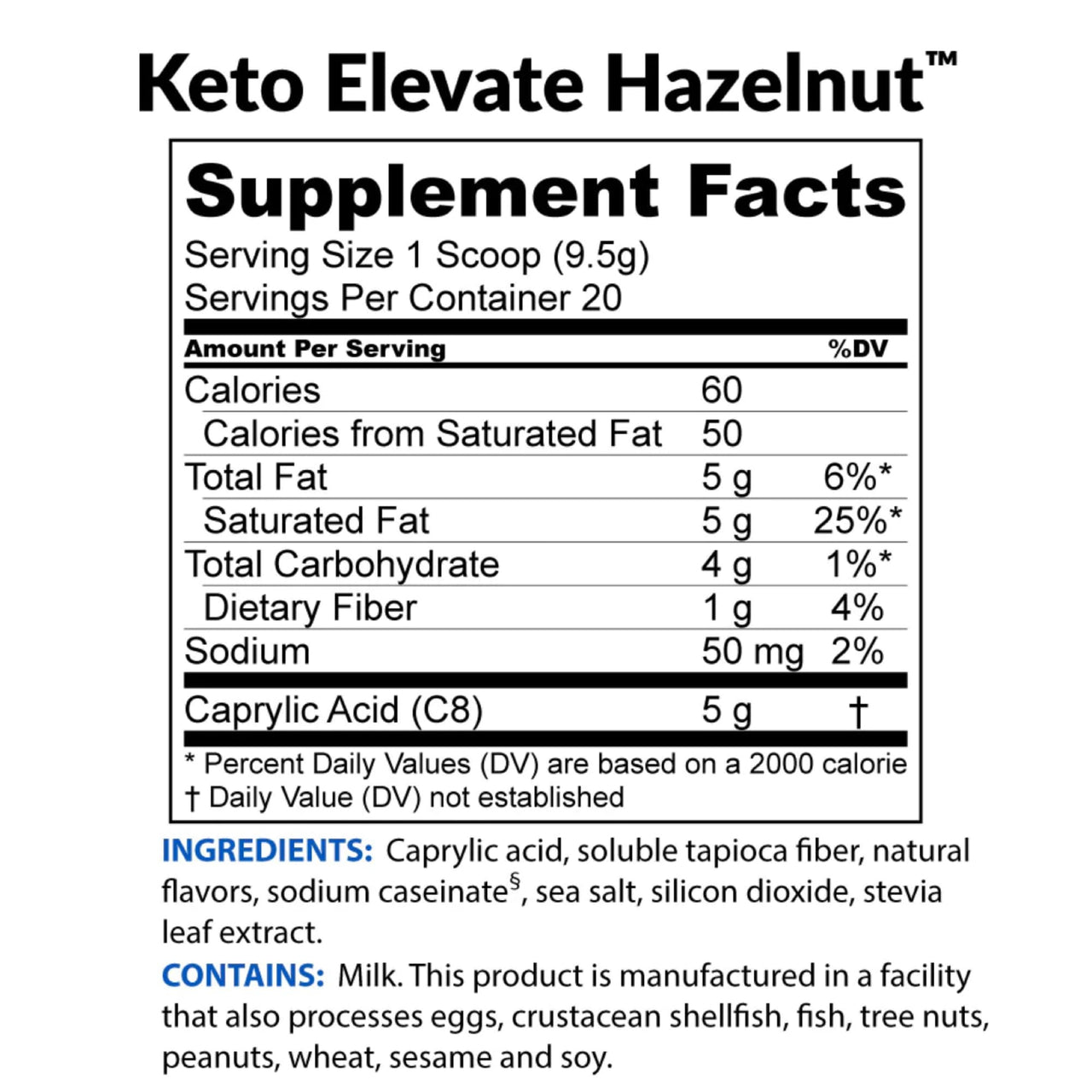 BioTrust Keto Elevate Pure C8 MCT Oil Powder (Hazelnut) BlenderBottle Bundle