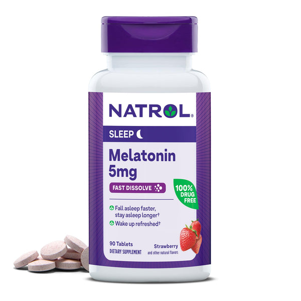 Natrol 5mg Fast Dissolve Tablets Melatonin Strawberry Flavor