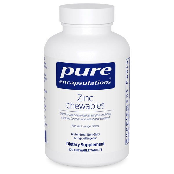 Pure Encapsulations Zinc Chewables | Supplement for Immune System Support, Growth and Development, and Wound Healing* | 100 Chewable Tablets | Natural Orange Flavor