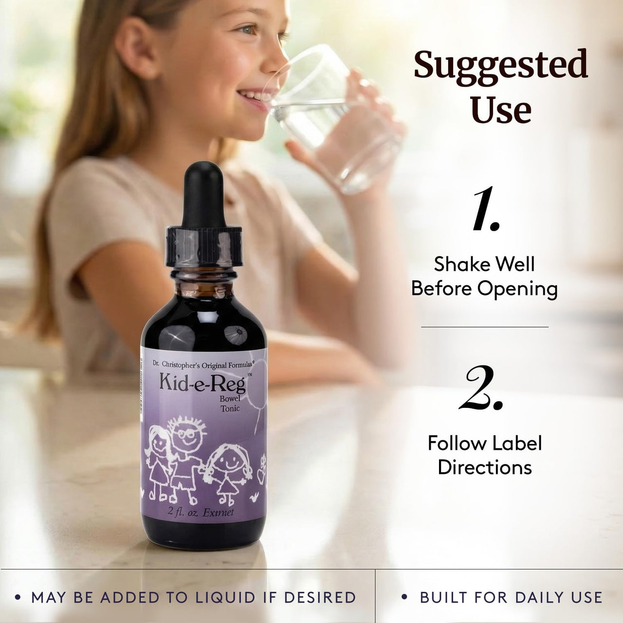 Christopher's Original Formulas Kid-e-Reg Bowel Tonic – Herbal Formula for Kids – Great Taste – 2 oz