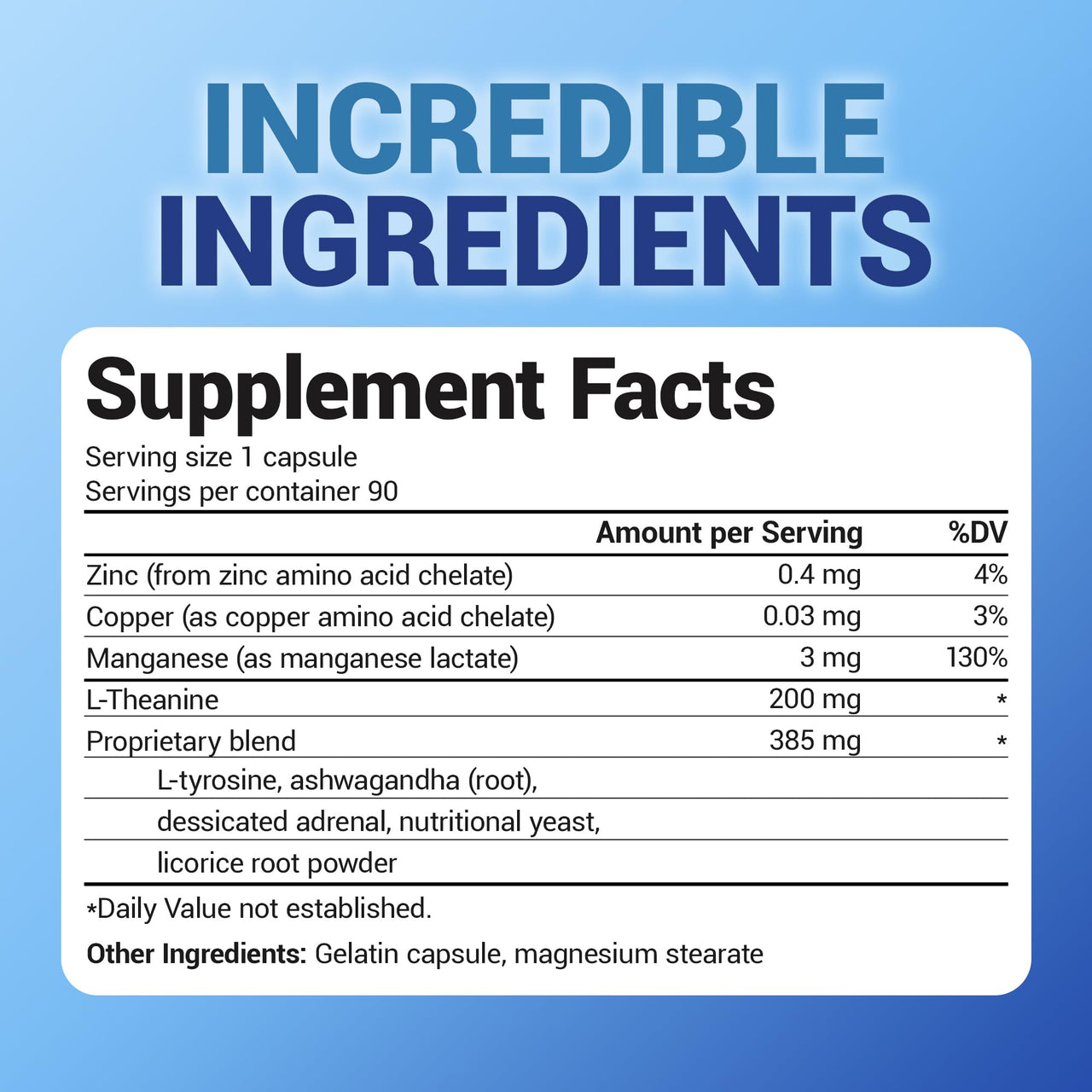 Dr. Berg 200 mg L-Theanine Adrenal Support - 90 Capsules with Ashwagandha & L-Tyrosine, Zinc & Manganese - Advanced 9-in-1 Adaptogen & Mineral Formula - No Fillers*