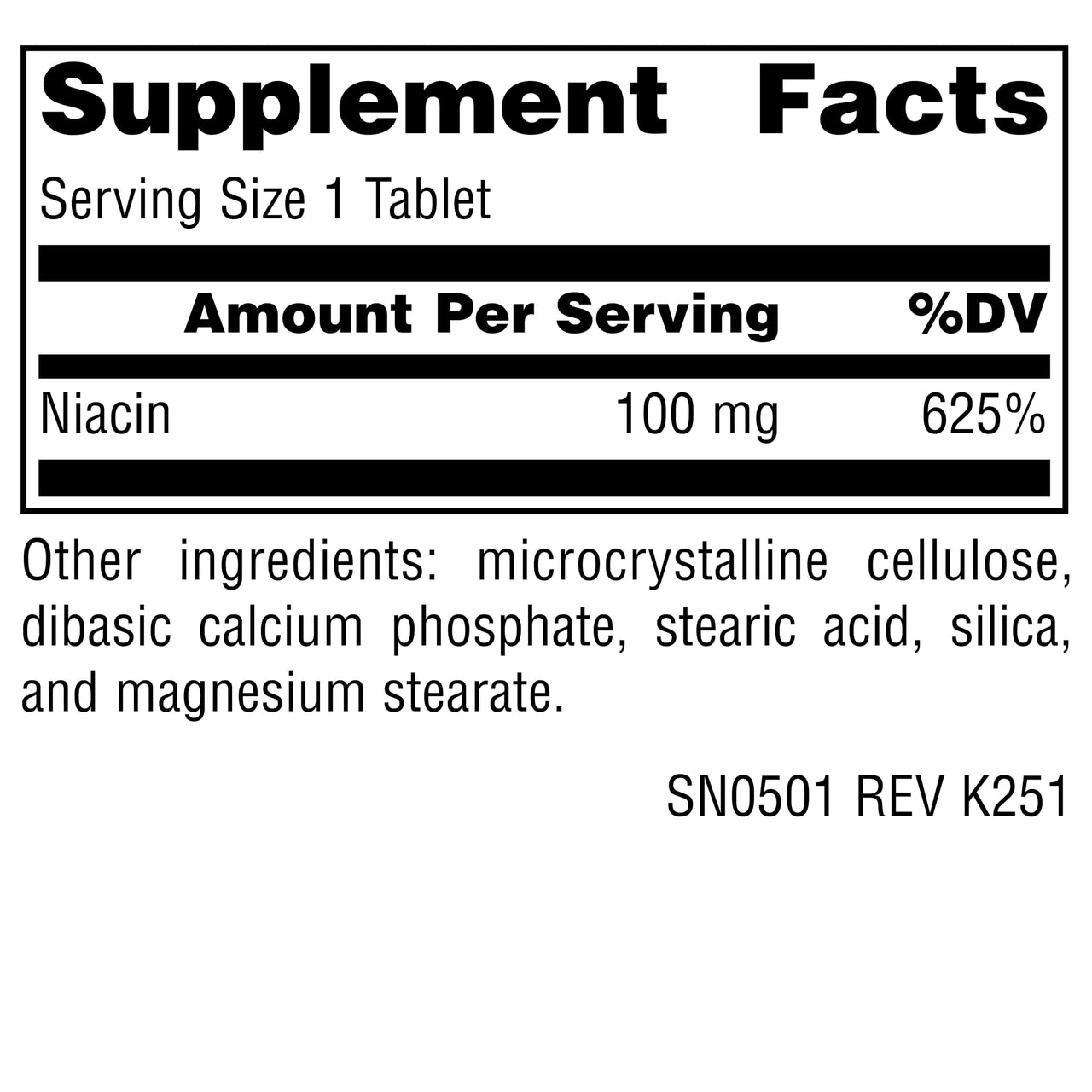 Source Naturals Niacin, Vitamin B-3, Non-GMO - 100 mg - 100 Tablets