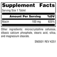 Thumbnail for Source Naturals Niacin, Vitamin B-3, Non-GMO - 100 mg - 100 Tablets