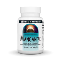 Thumbnail for Source Naturals Manganese, Amino Acid Complex - Supports Energy Production* - 10 mg - 250 Tablets