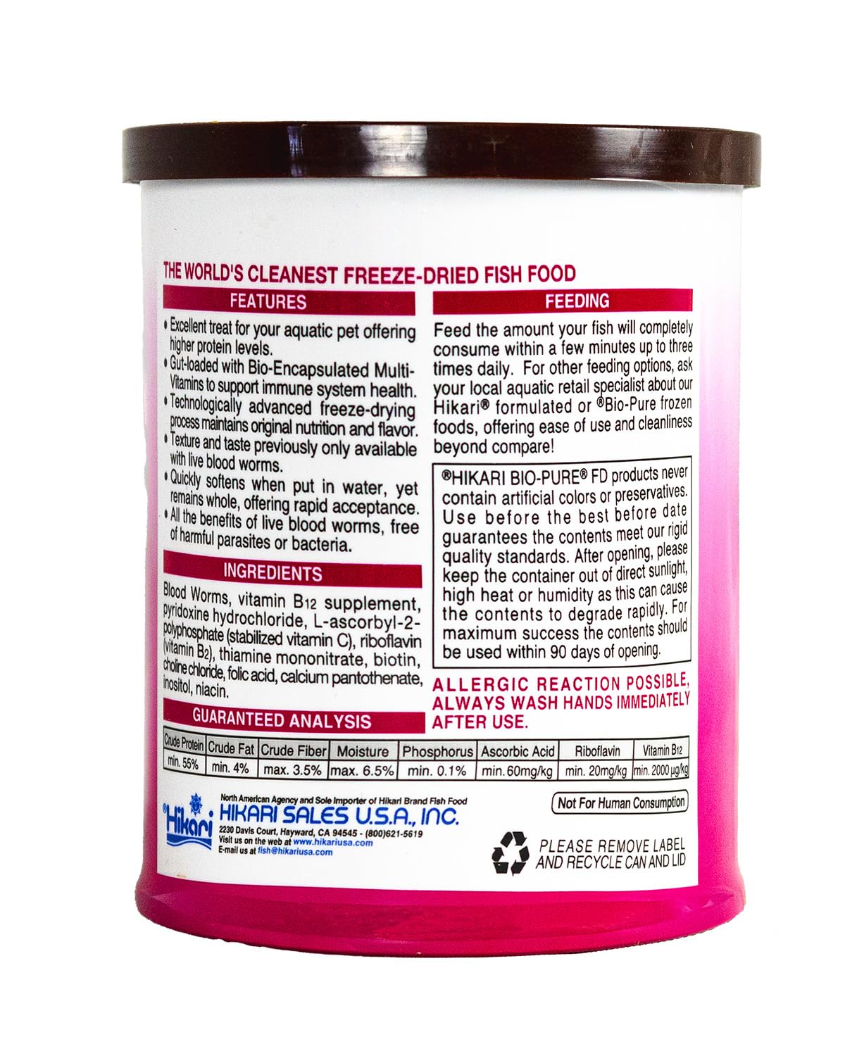 Hikari Bio-Pure Freeze Dried Blood Worms for Pets, 0.42-Ounce