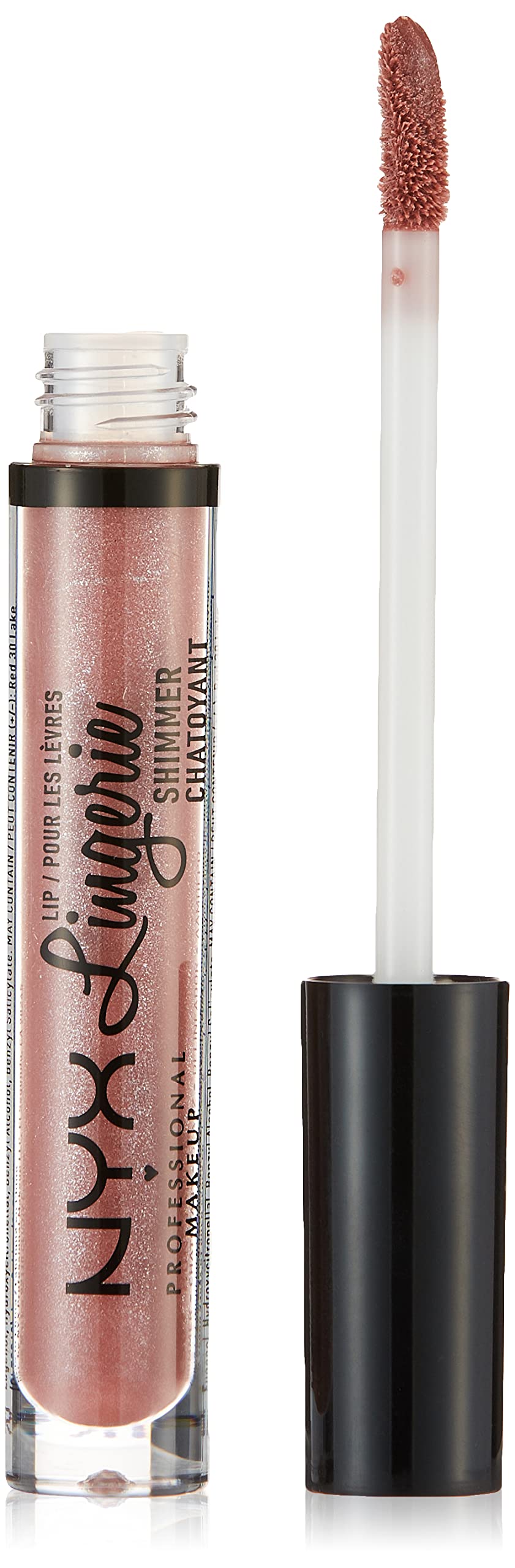 NYX PROFESSIONAL MAKEUP Lip Lingerie Shimmer, Lip Gloss - Honeymoon, Mauve Pink
