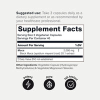 Thumbnail for Black Maca Root - Ultra High Potency 20:1 Extract - Single Origin, Wildcrafted & Highly Concentrated - Third-Party Lab Tested - 120 Capsules