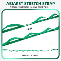 Thumbnail for Abiarst Stretching Strap Yoga Straps for Physical Therapy, 10 Loops Non-Elastic Stretch Band for Pilates, Flexibility, Exercise and Gymnastics (Green)