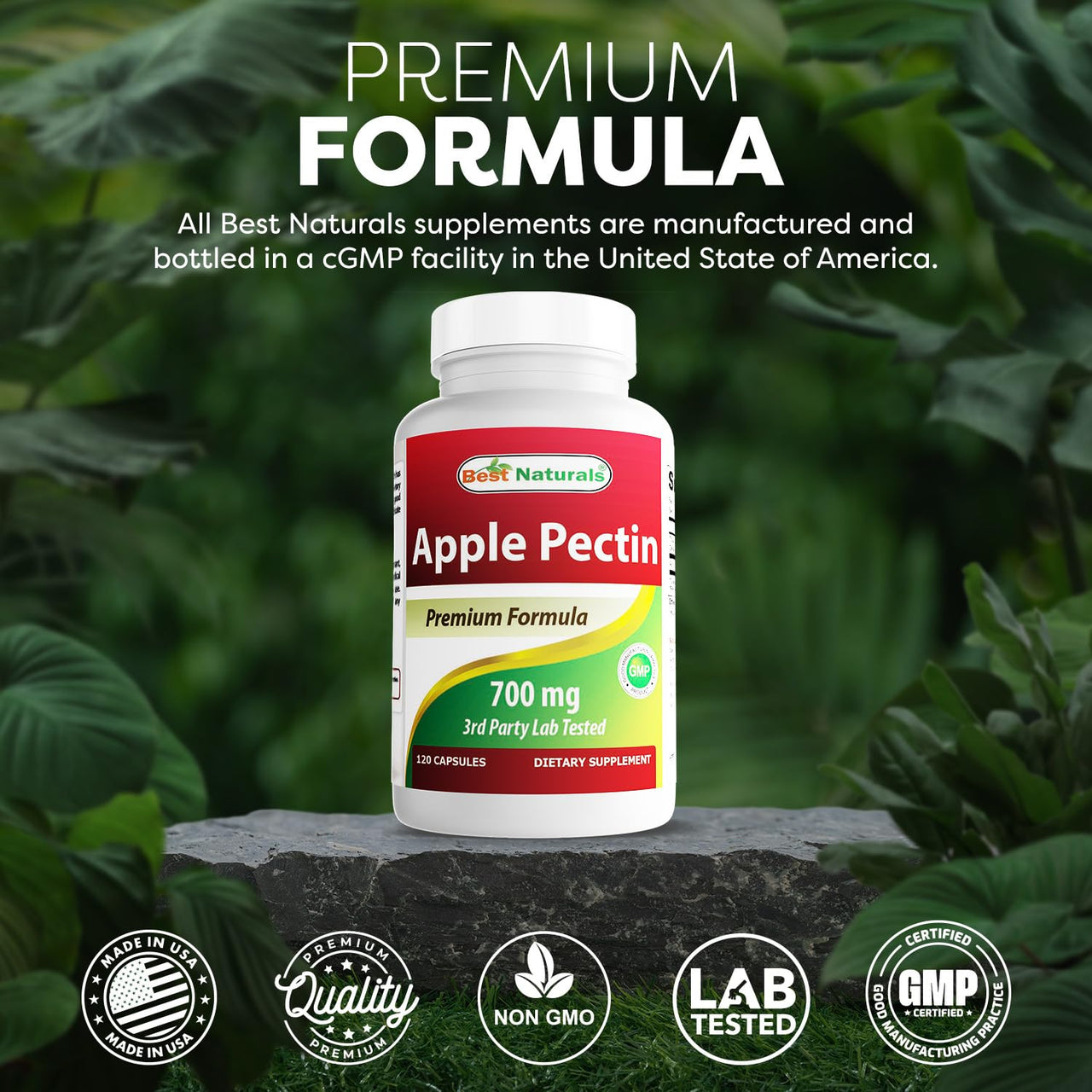 Best Naturals Apple Pectin 700 mg 120 Capsules