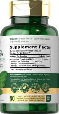 Thumbnail for Carlyle Moringa Oleifera Supplement | 180 Capsules | Complete Green Superfood for Women and Men | Non-GMO and Gluten Free | from Moringa Leaf Powder