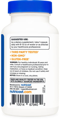 Thumbnail for Nutricost Lactobacillus Acidophilus 10 Billion CFU, 120 Vegetarian Capsules