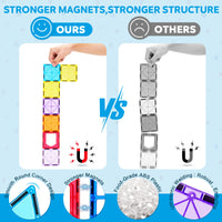 Thumbnail for Ryoichi 138PCS Magnetic Tiles Set with 2 Cars, STEM Educational Construction Building Blocks & Montessori Learning Toys for Kids Ages 3-9+ Years
