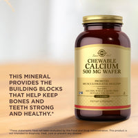 Thumbnail for Solgar Chewable Calcium 500 mg - 120 Wafers - Promotes Musculoskeletal Health - Non-GMO, Vegan, Gluten, Wheat & Dairy Free, Kosher - 60 Servings