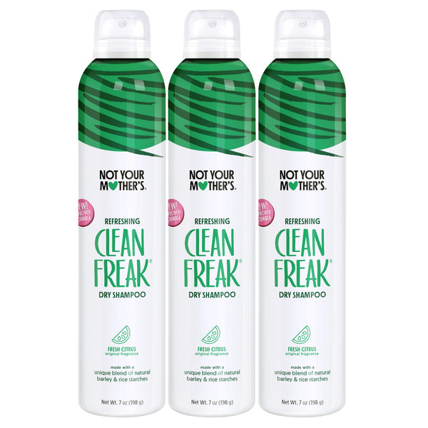 Not Your Mother's Clean Freak Refreshing Dry Shampoo (3-Pack) - 7 oz - Waterless Shampoo Instantly Refreshes Hair Between Washes - Fresh Citrus Scent