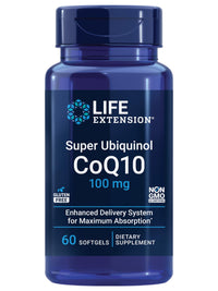 Thumbnail for Life Extension Super Ubiquinol CoQ10, Heart Health Supplement, Cell Energy, oxidative Stress Defense, Maximum Absorption, 100 mg, Non-GMO, Gluten-Free, 60 softgels