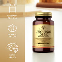 Thumbnail for Solgar Ubiquinol 100 mg (Reduced CoQ-10) - 50 Softgels - Advanced Antioxidant Support - Non-GMO, Gluten Free, Dairy Free - 50 Servings