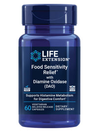 Thumbnail for Life Extension Food Sensitivity Relief with Diamine Oxidase (DAO), Occasional Gas, Digestive Comfort, histamine Sensitivity, DAO Enzyme Supplement, Gluten Free, Non-GMO, Vegetarian, 60 Capsules