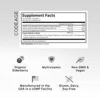 Thumbnail for Codeage Elderberry Vitamins - Organic Fermented Elderberry Blend, Vitamin C from Ascorbic Acid & Organic Acerola Cherries, Vitamin D3, Zinc, Sambucus Berries - 90 Capsules