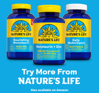 Thumbnail for Nature's Life Monolaurin Plus Zinc Immune Support Supplement - 936mg Monolaurin from Raw Coconuts, Zinc 15mg, Supports Gut Health, Balanced Gut Flora, 60-Day Guarantee, 45 Serv, 90 Vegetarian Capsules