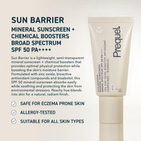 Thumbnail for Prequel Skin Sun Barrier Mineral Sunscreen SPF 50. PA++++ Broad Spectrum & Multi-Quench Plumping Hydration Serum