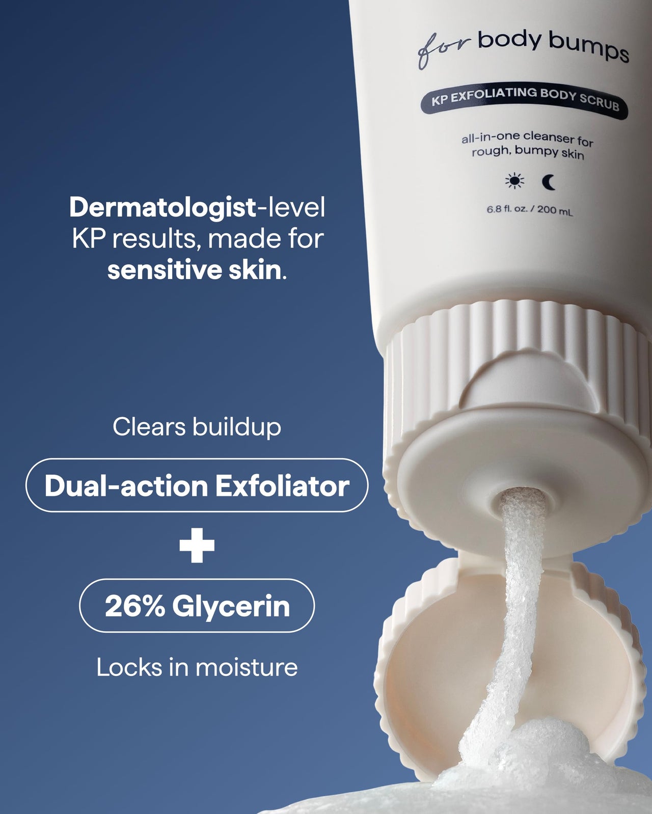 Remedy KP Exfoliating Body Scrub | Keratosis Pilaris and Chicken Skin Treatment with Fine Sugar, Glycolic Acid, Lactic Acid and Squalane | Exfoliating Scrub | By Dermatologist Dr. Shah, 6.8 fl oz