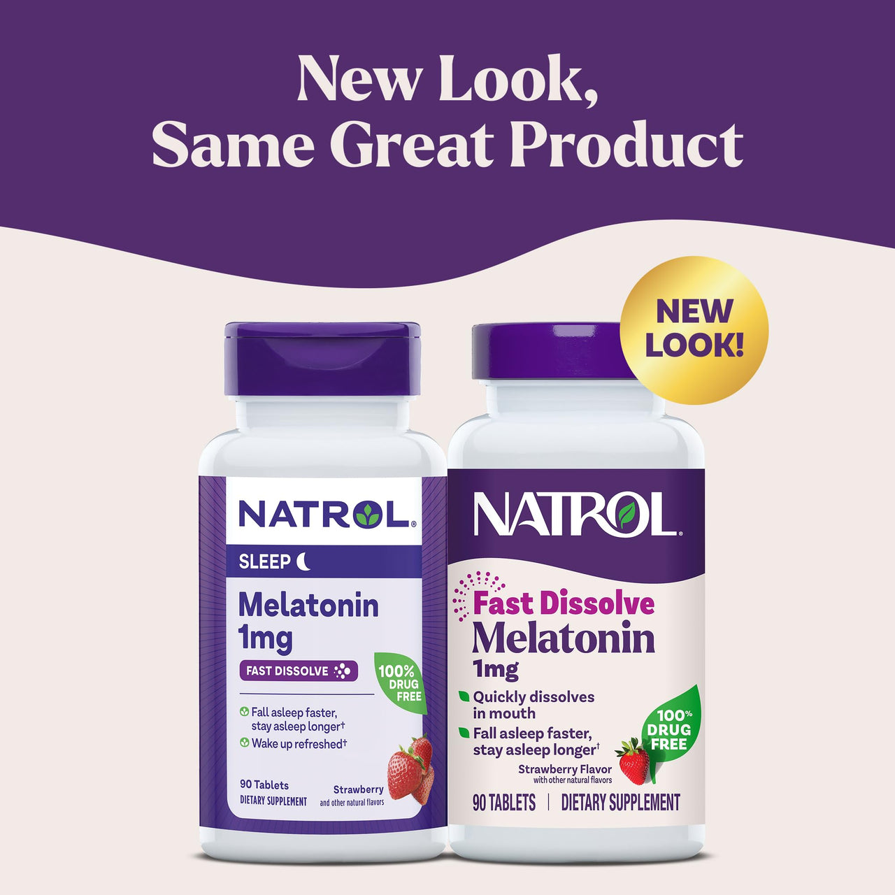 Natrol Fast Dissolve Melatonin 1 mg, Sleep Support for Adults