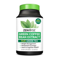 Thumbnail for Zenwise Health EGCG Green Tea Extract Capsules with Coffee Bean Extract - 50% EGCG + 98% Polyphenols Supplement - Green Tea Pills for Skin and Heart Support + Brain Health and Memory Boost - 60 Count