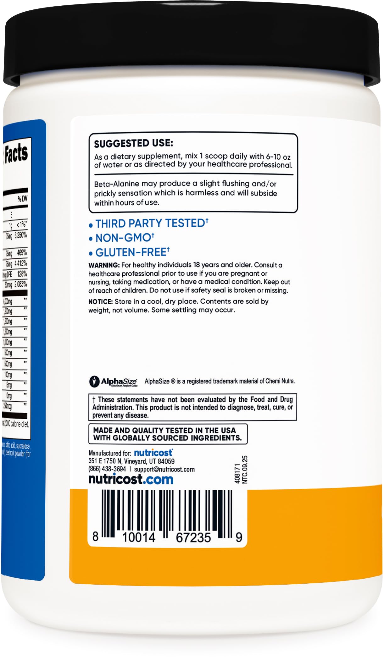 Nutricost Stim-Free Pre-Workout, 30 Servings (Peach Mango) - Caffeine Free, Stimulant Free, Non-GMO, Gluten Free