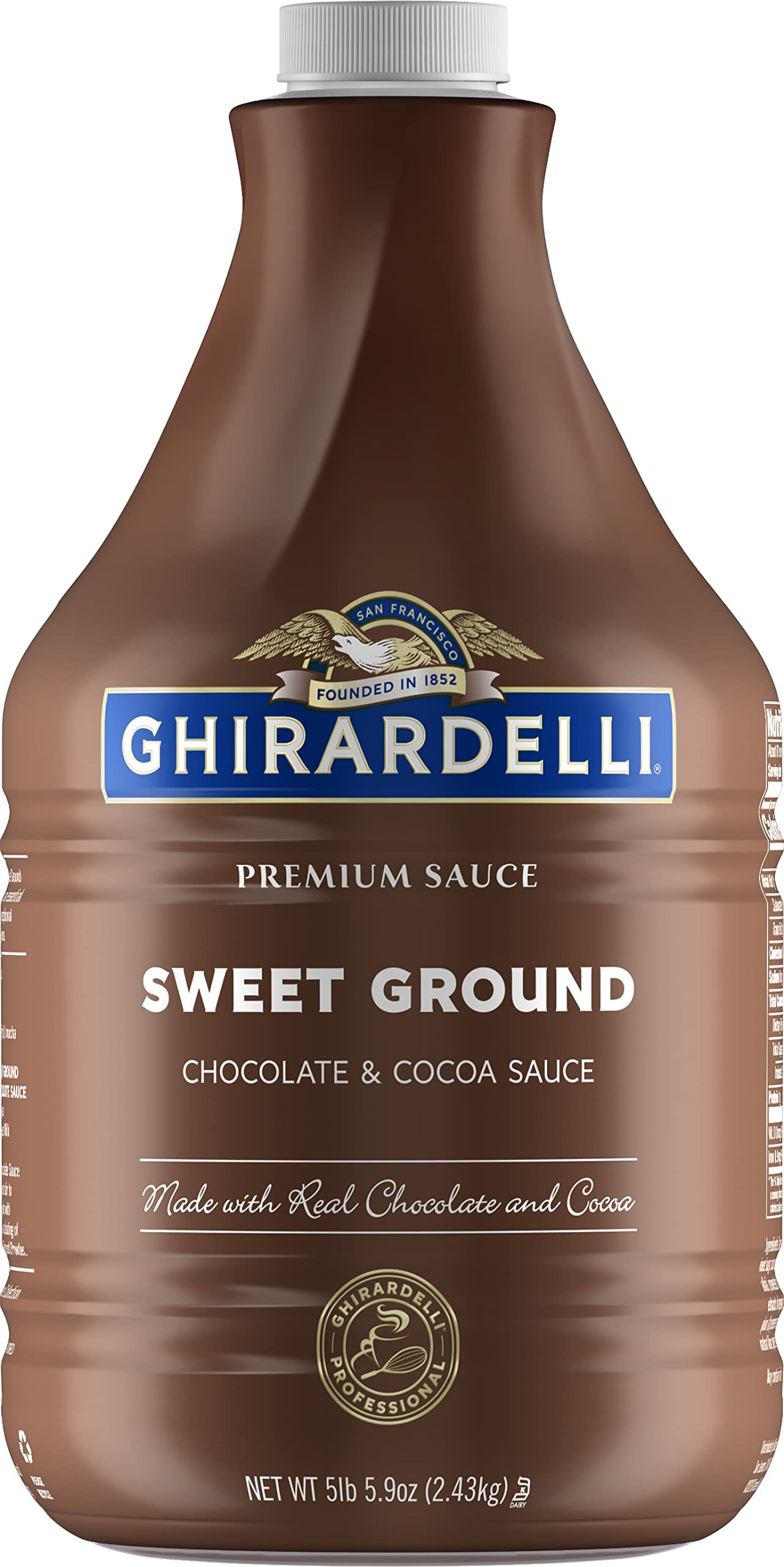 Ghirardelli Sweet Ground Chocolate & Cocoa Sauce Pump Bottle, 87.3 oz