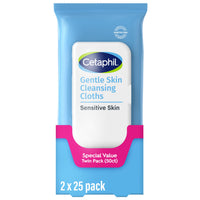 Thumbnail for Cetaphil Face and Body Wipes, Gentle Skin Cleansing Cloths, 50 Count, Twin Pack, for Dry, Sensitive Skin, Flip Top Closure, Great for the Gym, Travel, in the Car, Hypoallergenic, Fragrance Free