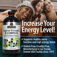 Thumbnail for Nature's Answer Liquid Vitamin B-Complex Supports Healthy Energy Levels | Promotes Healthy Nerve Function | All-Natural Tangerine Flavor | Gluten-Free & Benzoate-Free 16oz