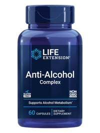Thumbnail for Life Extension Anti-Alcohol Complex, Vitamin C, zinc, Grape Seed, Milk Thistle, Clove Extract, Supports Healthy Alcohol Metabolism & Optimal Liver Function, Gluten-Free, Non-GMO, 60 Capsules