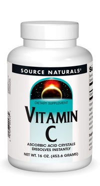 Thumbnail for Source Naturals Vitamin C - Ascorbic Acid Crystals That Dissolves Instantly, Dietary Supplement - 16 oz