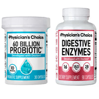 Thumbnail for Physician's CHOICE - Optimal Gut Health Bundle: 60 Billion Probiotics + Digestive Enzyme 90ct for Digestive Comfort and Immune Support