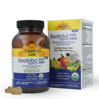 Thumbnail for Country Life RealFood Organics for Men – 60 Tablets | 1,300mg Organic Fermented Whole Foods, 7-Mushroom Superfood & Aloe – Certified Gluten-Free, Vegan & USDA Organic Multivitamin