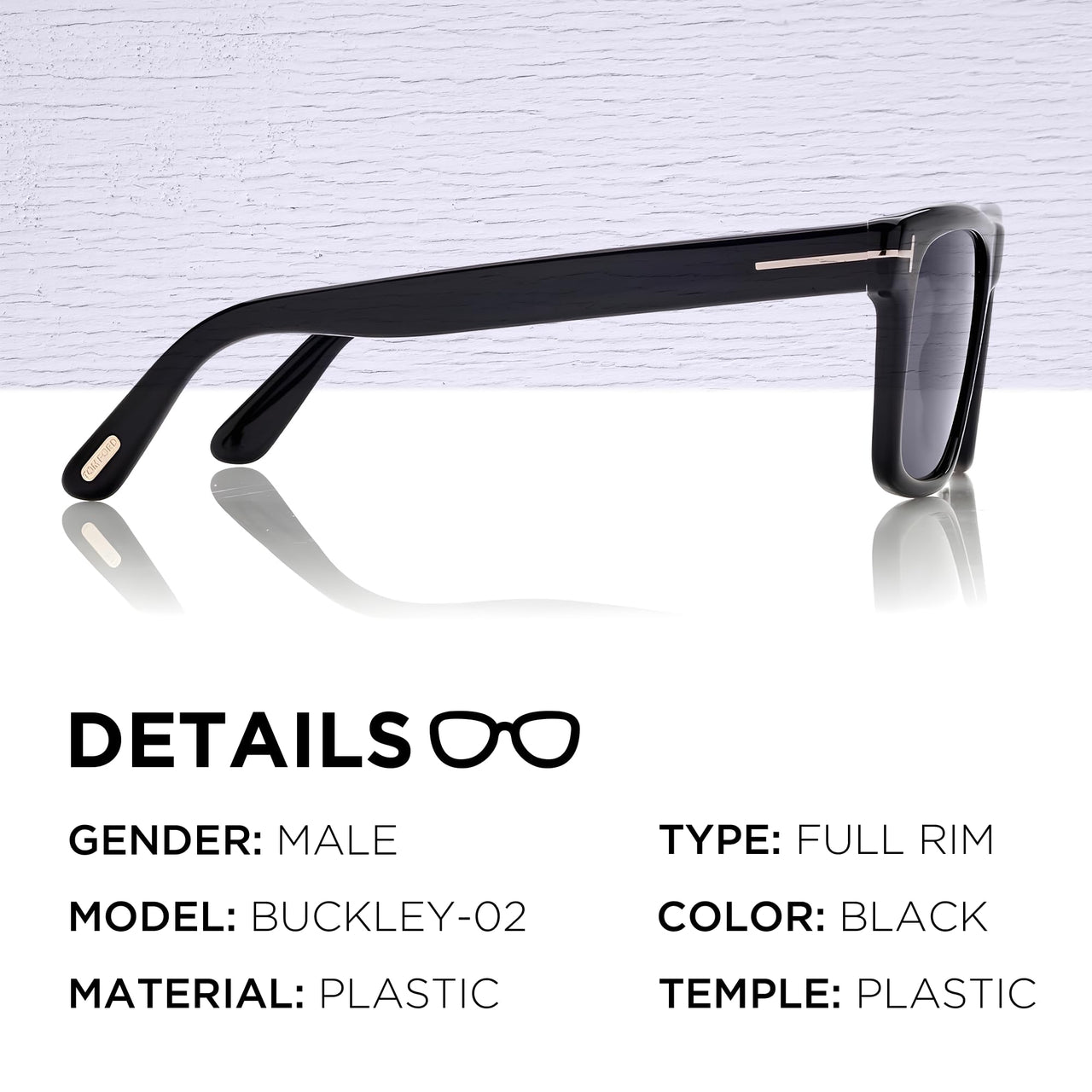 Tom Ford FT0906-N BUCKLEY-02 Square Shape Sunglasses + Bundle With eSHADES Eyewear Cleaning Kit