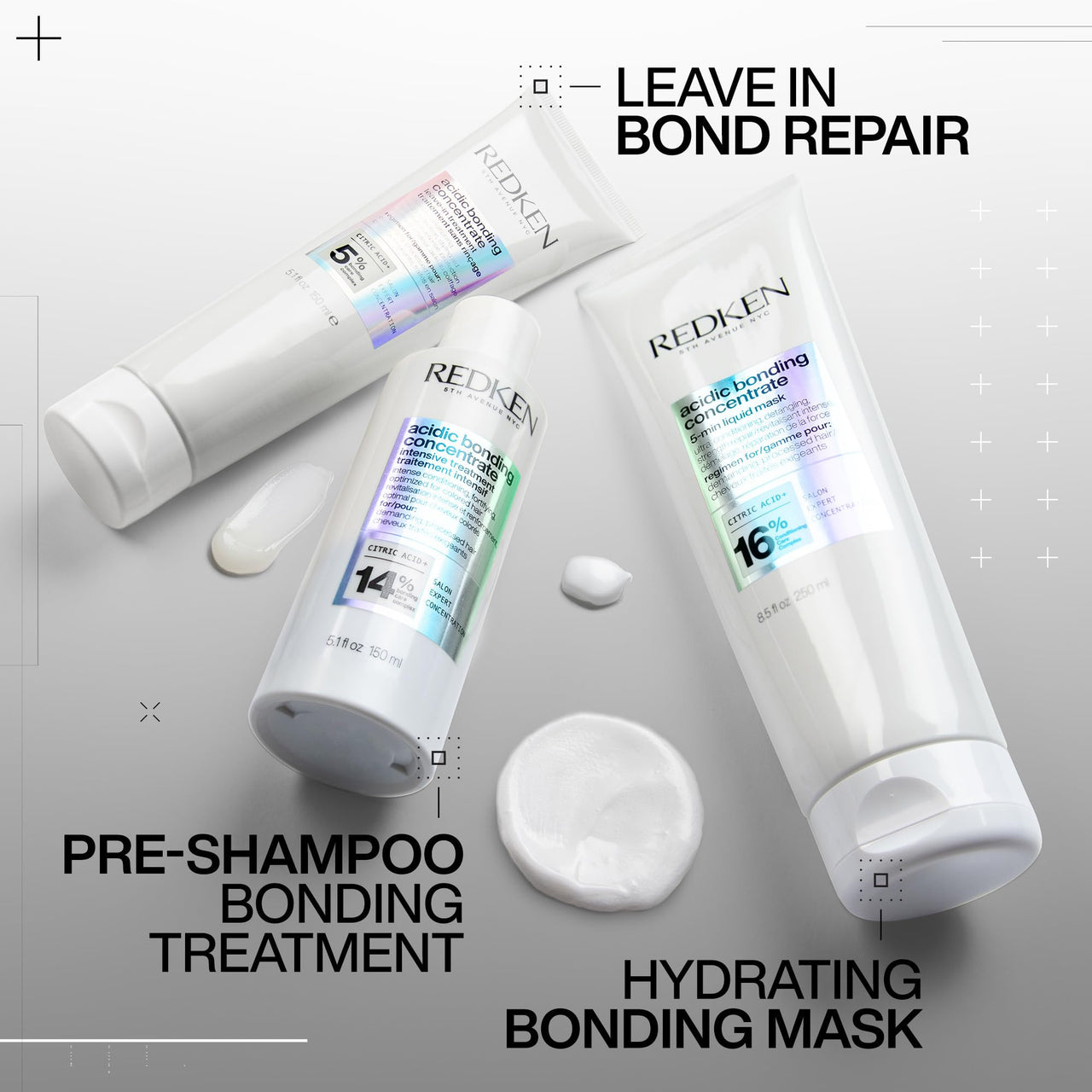 Redken Acidic Bonding Concentrate Treatment For Damaged Hair Repair - Deep Conditioning Intensive Mask, Acidic Bonding Concentrate