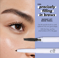 Thumbnail for e.l.f. Instant Lift Brow Pencil, Dual-Sided, Precise, Fine Tip, Shapes, Defines, Fills Brows, Contours, Combs, Tames, Taupe, 0.006 Oz