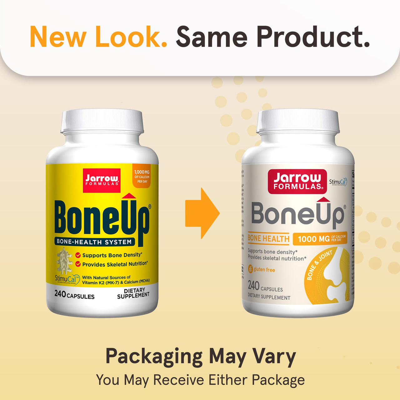 Jarrow Formulas BoneUp for Bone Density - Vitamin D3 and K2, Calcium Support, 240 Capsules, Provides Skeletal Nutrition, Up to 40 Days Supply