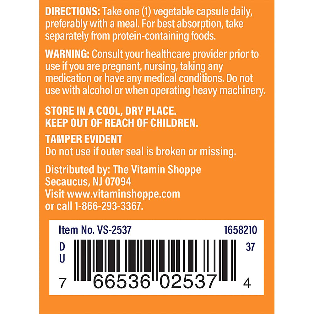 The Vitamin Shoppe L-Tryptophan 500MG, Supports Relaxation, Positive Mood & Sleep (60 Veggie Capsules)