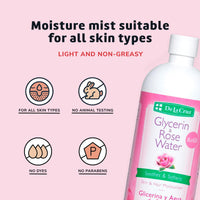 Thumbnail for De La Cruz Rose Water and Glycerin for Face, Rosewater Facial Toner & Moisturizer for Skin & Hair, Rose Water for Hair, 2-Bottle Bundle - 16oz & 8oz, Made in USA.
