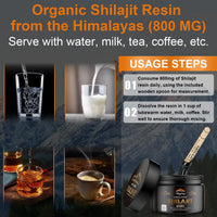 Thumbnail for Shilajit Pure Himalayan Organic Resin - 800mg Gold Grade Shilajit Resin with Fulvic Acid & 85+ Trace Minerals Complex for Energy, Strength & Immunity, Shilajit for Men & Women, 800mg
