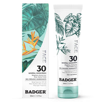Thumbnail for Badger Mineral Face Sunscreen with Zinc Oxide, Sunblock Lotion Moisturizer with SPF 30, Vegan, Unscented, Lightweight Mineral Sunscreen for Face, 1.7 fl oz