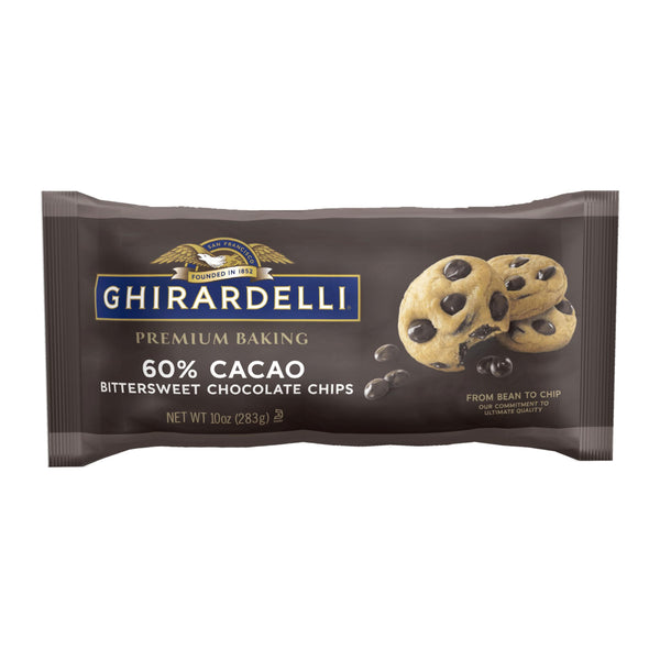 GHIRARDELLI 60% Cacao Bittersweet Chocolate Premium Baking Chips, 10 OZ Bag