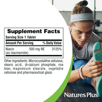 Thumbnail for NaturesPlus Niacinamide - 500 mg, 90 Tablets - High Potency Vitamin B3 Supplement - Vegetarian, Gluten Free - 90 Servings