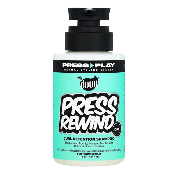 The Doux PRESS REWIND Curl Retention Shampoo for Curly Hair – Anti-Frizz Hydrating Shampoo with Aloe & Pataua Oil – Frizz Control Hair Care for Men & Women – Sulfate-Free, 8 oz